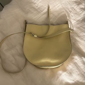 Yellow leather Madewell cross body purse